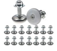 M MIMHOOY 16 Pack Outdoor Table Feet Furniture Levelers with T-Nut, Adjustable Patio Chairs Leveling Feet Replacement, M8 Thread, 1" Thread Length, 1.18" Base Diameter