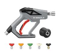 M MINGLE High Pressure Washer Gun with M22 14mm Adapter, Compatible with Kärcher K2, K3, K4, K5, K6, K7 Hoses, Jet Wash Gun Kit for Car Cleaning, 5 Quick Connect Spray Nozzle Tips, 4000 PSI
