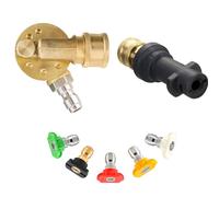 M MINGLE Pivoting Coupler for Pressure Washer Nozzle with Adpater, Compatible with Karcher K Series, K2, K3, K4, K5, K6, K7, 1/4 Inch Quick Connect, 240 Degree Rotation, 4500 PSI
