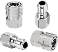 M MINGLE Pressure Washer Adapter, 2 Sets 3/8 Inch Quick Connect Fittings, Stainless Steel Pressure Washer Fittings, Male and Female Power Washer Quick Disconnect Kit, 5000 PSI