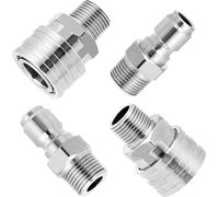 M MINGLE Pressure Washer Adapter Set, 2 Sets 3/8" Quick Connect Fittings, Male Pressure Washer Quick Disconnect Kit, Stainless Steel, 5000 PSI