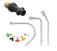 M MINGLE Pressure Washer Extension Wand with Adpater, Compatible with Karcher K Series, K2, K3, K4, K5, K6, K7, Gutter Cleaner Attachment - 30°, 90°, 120° Curved Rod, 1/4" Quick Connect, 4000 PSI