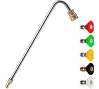 M MINGLE Pressure Washer Gutter Cleaner Attachment, Angled Extension Wand for Gutter Cleaning, 5 Nozzle Tips, 1/4 Inch Quick Connect, 13 Inch