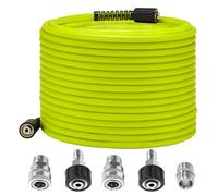 M MINGLE Pressure Washer Hose 50 FT x 1/4" - Replacement Power Wash Hose with M22 14mm Stainless Steel Quick Connect Power Washer Adapter Sets - 3600PSI