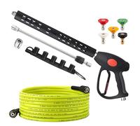 M MINGLE Pressure Washer Hose and Gun Kit, 25 FT Power Washer Hose with 5 Nozzle Tips and M22-14mm Fitting, Replacement for Ryobi, Simpson, Craftsman