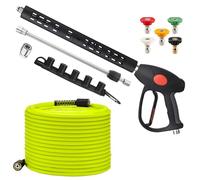 M MINGLE Pressure Washer Hose and Gun Kit, 50 FT Power Washer Hose with 5 Nozzle Tips and M22-14mm Fitting, Replacement for Ryobi, Simpson, Craftsman