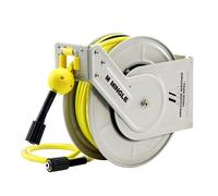 M Mingle Retractable Pressure Washer Hose Reel, 1/4" × 60ft Heavy Duty Professional Hose Reel, Auto Rewind Power Washer Hose Reel, Wall/Floor Mounted, 3600 PSI