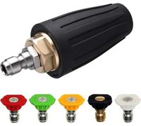 M MINGLE Turbo Nozzle for Pressure Washer, Rotating Nozzle and 5 Tips, 1/4 Inch Quick Connect, 3600 PSI, Orifice 2.5