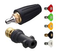 M MINGLE Turbo Nozzle for Pressure Washer, Rotating Nozzle with 5 Tips and Adpater, Compatible with Karcher K Series, K2, K3, K4, K5, K6, K7, 1/4 Inch Quick Connect, 3600 PSI, Orifice 2.5