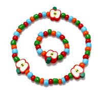 M Miss Misy Apple Ceramic Bracelet for Women Men Adjustable Rope String Bracelets Handmade Woven Cord Bracelets with clips, M, Acrylic