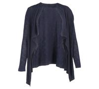 M Missoni Women's Preloved Knitted Asymmetric Cardigan Sweater in Navy Blue Wool | Size: 40