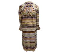M Missoni Women's Preloved Zig-Zag Double-Breasted Coat in Rayon | Size: 44