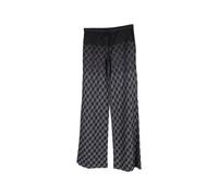 M Missoni Women's Preloved Patterned Wide-Leg Pants in Black Rayon | Size: 38