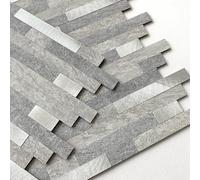 M MOFIT 3D Brick Marble Tile Sticker Self-Adhesive Wall Panels for Kitchen Bathroom Decor Peel and Stick Tile Waterproof(Gray,5sheets)