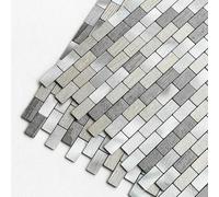 M MOFIT Brick Stick on Mosaic Tiles Kitchen Splashback Fireplace Stove,3D Self Adhesive Wall Tiles Stickers for Bathroom(Gray 10pcs)