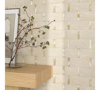 M MOFIT Metro Stick on Kitchen Tiles Splashback Matte,Stone Self Adhesive Mosaic Wall Stickers for Bathroom Waterproof (Beige 10Tiles)