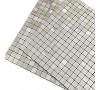 M MOFIT Mosaic Stick on Tiles Kitchen,3D Self-Adhesive Wall Tiles Stickers Metal Panels Square(10pcs,Champagne Silver)