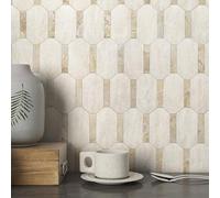 M MOFIT Octagon Stick on Tiles Stone Tile Stickers,Mosaic Self Adhesive Wall Tiles(Beige,10sheets)