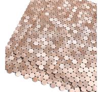 M MOFIT Small Penny Round Tiles Stickers Metal Self Adhesive Mosaic Wall, Stick-on Kitchen Splashback Bathroom Backsplash(10sheets,Rose Gold)