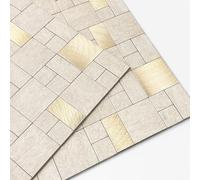 M MOFIT Square Tile Stickers for Kitchen,Matte Marble Stick on Tiles Bathroom Vanity Splashback Self Adhesive Mosaic Wall Tiles (5sheets,Beige)