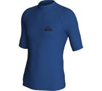 (M, Monaco Blue) Quiksilver Mens Everyday Short Sleeve UV Protect Surf Surfing Rash Guard Vest
