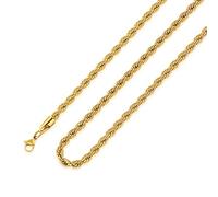 M MOOHAM 2.5MM 3MM 4MM 5MM Black Silver Gold Plated Stainless Steel Twist Rope Chain Necklace for Men Women 16-36 Inch