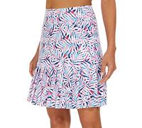 M MOTEEPI 19" Golf Skirts for Women Knee Length Ruffle Hem Skirt Tennis Skirt Athletic Skort for Workout Running, Pink Leaf, X-Large