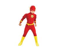(M) Movie The Flash Muscle Cosplay Costume Set Kids Halloween Party Prop Fans Gifts