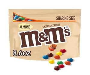 M&M'S Almond Milk Chocolate Candy, Sharing Size, 8.6 Resealable Bag