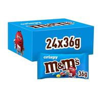 M&M's Crispy Chocolate Bulk Box, Chocolate Gifts & Movie Night Snacks, 24 Packs of 36 g