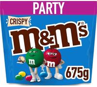 M&M'S Crispy Chocolate Party Bag 675g, A Bulk Chocolate Sharing Bag of Candy with a Crispy Centre, Ideal for Summer BBQs, Picnic, Birthdays & Celebrations