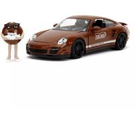 M&M's 1:24 Porsche 911 Turbo Die-Cast Car & 2.75" Brown Figure, Toys for Kids and Adults