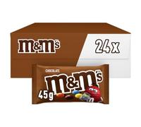 M&M'S Milk Chocolate Bitesize Sweets Snack Bags Bulk Multipack Box, 24x45g | Smooth Chocolate Core with Crispy Chocolate Shell, Bulk Multipack Snacks, Perfect Lunchbox Treat, Convenient On The Go Sweets