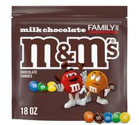 M&M'S Milk Chocolate Candy, Family Size, 18 oz Resealable Bulk Candy Bag