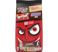 M&M'S Milk Chocolate Dummies Skittles Original & Twix Fun Size and Minis Individually Wrapped Candy Assortment, 60 Count