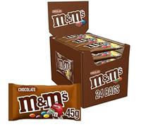 M&Ms Milk Chocolate Gifts Party Movie Night Snacks 45g (24 Bags x 45g, Milk Chocolate)