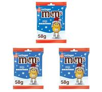 M&M'S Minis Crispy Milk Chocolate Santas Christmas Sharing Bag 55g (Pack of 3)