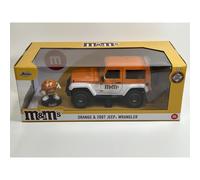 M&Ms Orange Figure and 2007 Jeep Wrangler 1:24 Scale Jada 253255068 34401