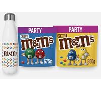 M&M's Party Bulk Bags - Peanut (800g) + Crispy (675g) + Bottle