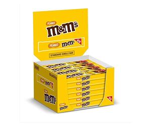 M&Ms Peanut Block 34G Standard Single Bar - Long Expiry Date (PACK OF 24)