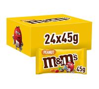 M&M'S Peanut Bulk Box, Milk Chocolate Gifts & Movie Night Snacks, 24 Packs of 45 g