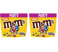 M&M's Peanut Chocolate Party Bulk Bag, Chocolate Gift, Father's Day Gift, 1kg (Packaging may vary) (Pack of 2)