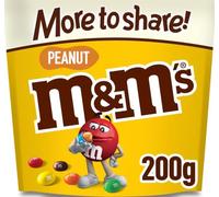 M&M's Peanut Milk Chocolate Crispy Shell Sweets, Chocolate Sharing Bag 200g | Roasted Peanut Sweet Snacks with Milk Chocolate, Perfect for Movie Night Sweets, Gaming Session, Study Chocolate Treats