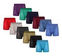 (M, Multicoloured) Harte & Soul Mens Plain Bamboo Boxer Shorts (Pack of 12)