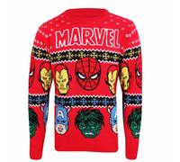 (M, Multicoloured) Marvel Unisex Adult Faces Knitted Sweatshirt