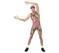 (M, Multicoloured) Smiffys Mens Aerobics Instructor Costume Set