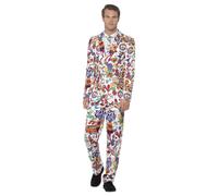 (M, Multicoloured) Smiffys Mens Groovy Costume Set