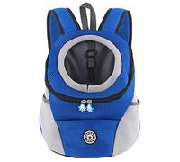 M MUNCASO Dog Carrier Backpack Small Pet Travel Bag Puppy Pet Front Pack with Breathable Head-Out Design and Waterproof Bottom Airline Approved for Outdoor Hiking Travel (L,Blue)