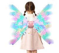 M MUNCASO Electric Fairy Wings for Kids, Butterfly Glowing Wings with LED Lights and Music, Girls Cosplay Costumes Wing, Butterfly Toy for Girl Fancy Dress-up, Halloween, Christmas, Cosplay Party