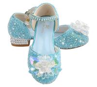 M MUNCASO Girls Princess Glitter Sandals & Mary Jane Shoes - Sweet Low Heels, Bright Diamond Cosplay Dance Shoes for Wedding & Party Occasions